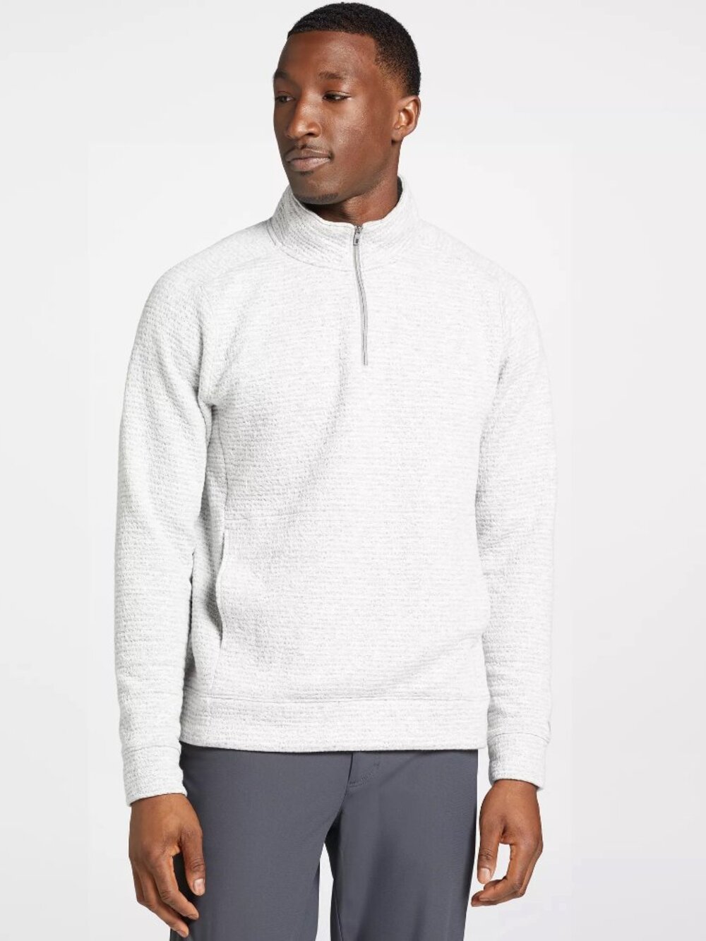 VRST Men's Recharge Lunar Fleece 1/4 Zip - Color: Light Grey Heather